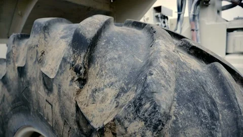 Close-up, white tractor, camera movement Stock Footage 142494333