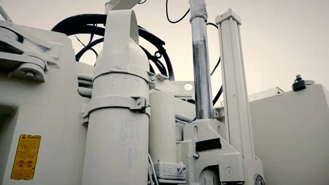 Close-up, white tractor, camera movement Stock Footage 142494336