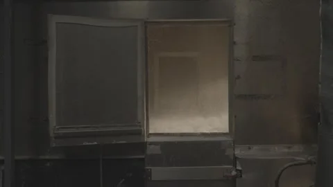 Close-up of white vapor escaping from a processing machine Vídeos de archivo 327633327