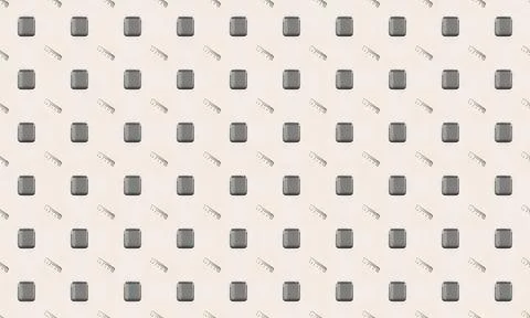 Close-up of a white wall with square and diagonal holes pattern Stock Illustration
