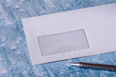 Close up of a white window envelope with blank address panel Stock Photos