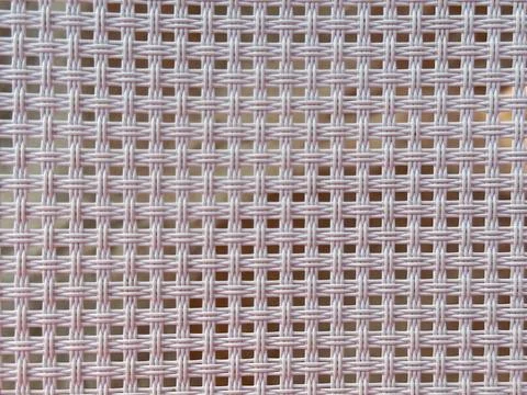 Close up of white woven plastic mesh texture with a repeating grid pattern Stock Photos
