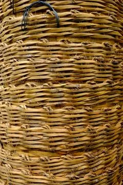 Close up Wicker Baskets. Stock Photos