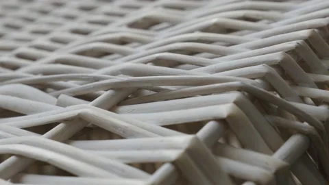 Close-up of wickerwork basket surface slow pan 4K video Stock Footage 96739650