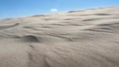 Close-Up of Wind-Blown Sand on Dunes with Blurred Background Stock Footage 281900506