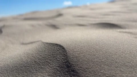 Close-Up of Wind-Blown Sand on Dunes with Blurred Background Stock Footage 281901839