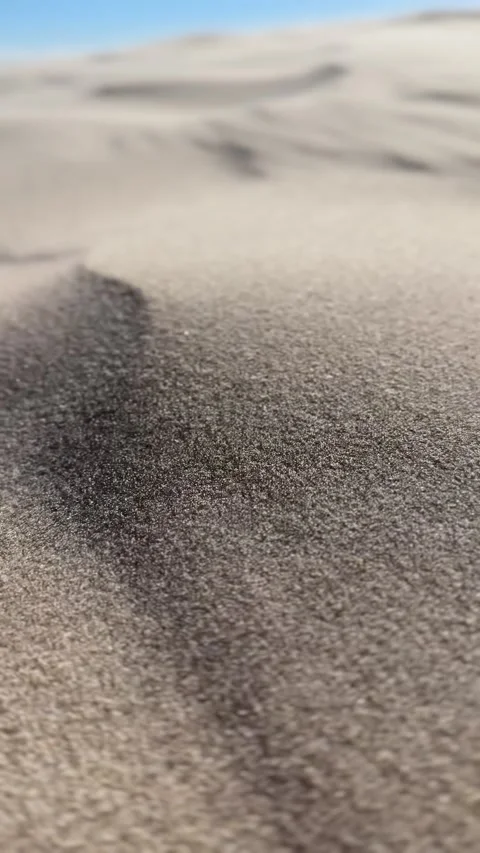 Close-Up of Wind-Blown Sand on Dunes with Blurred Background Stock Footage 281901950