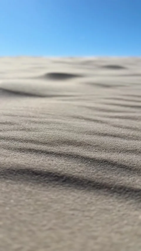 Close-Up of Wind-Blown Sand on Dunes with Blurred Background Stock Footage 281901987