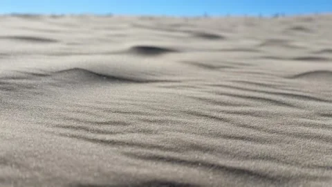 Close-Up of Wind-Blown Sand on Dunes with Blurred Background Stock Footage 281902072