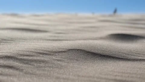 Close-Up of Wind-Blown Sand on Dunes with Blurred Background Stock Footage 281902297