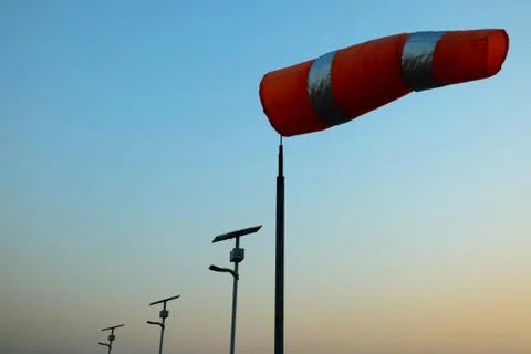 Close up Wind Direction Flag. Stock Photos