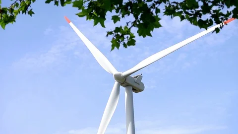 Close up of a wind turbine Stock Footage 110676828