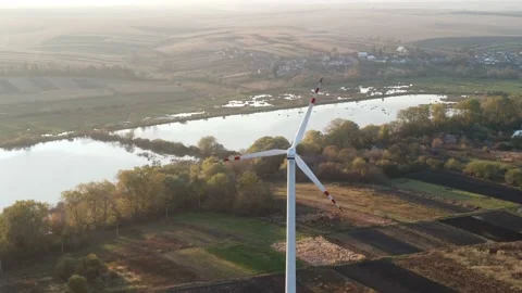 Close up of a wind turbine Stock Footage 163333063