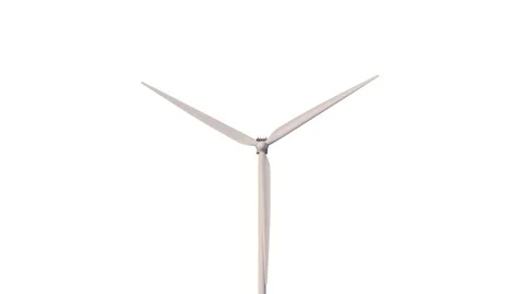 Close-up of a wind turbine generator. White background. Loop Stock Footage 236703849