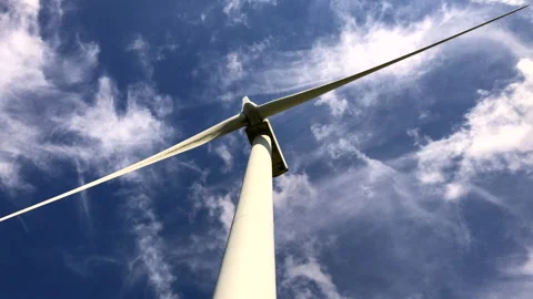 Close-up of wind turbine spinning Stock Footage 200176784