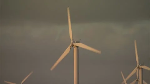 Close up of Wind Turbines Video stock 8887489