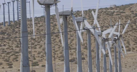 Close-up Windmill Generates Energy Stock-Footage 114795801