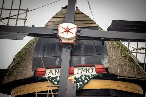 Close up of windmill at Kinderdijk Stock Photos
