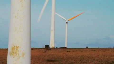 Close up of Windmills in a field Video stock 45050949