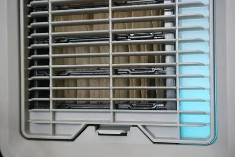 Close-up of a window air conditioner unit on a wall Stock Photos