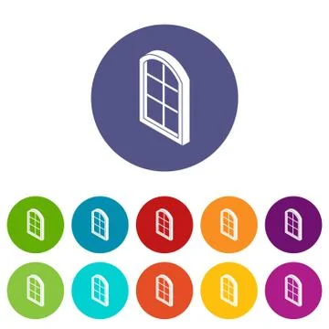Close window frame icons set vector color Stock Illustration