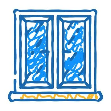 Close window icon doodle illustration Stock Illustration