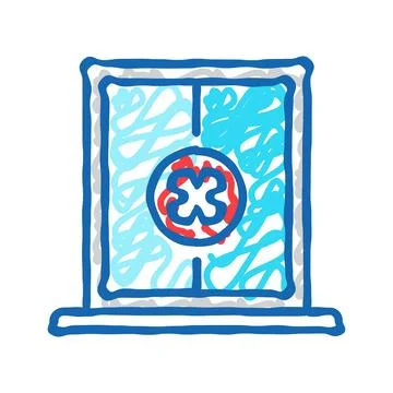 Close window icon doodle illustration Stock Illustration