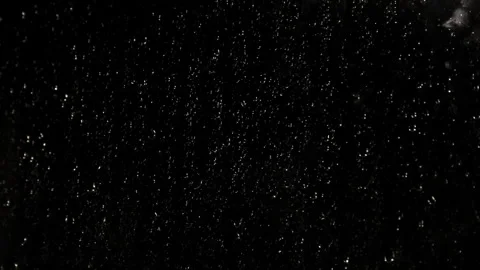 Close-up of a window, at night, during the rain. Drops fall on the glass. Stock Footage 255821286
