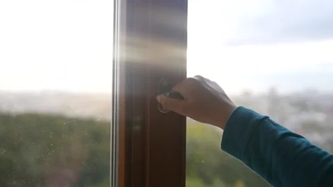 Close the window at sunset. Stock Footage 169008521