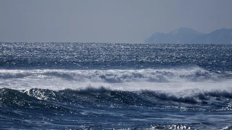 Close up of windy ocean waves. Stock Footage 105355449