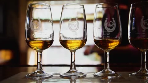 A close up of a wine glass Stock Footage 155451241