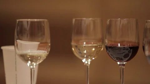 Close Up Wine Glasses Hand Placing Glass Down Stock Footage 78207349