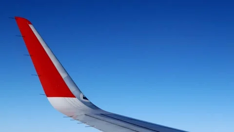 Close-up of a wing of a flying body. Stock Footage 167022751