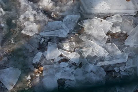Close up on winter broken ice Foto stock