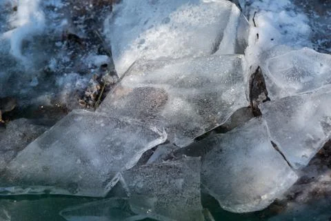 Close up on winter broken ice 写真素材