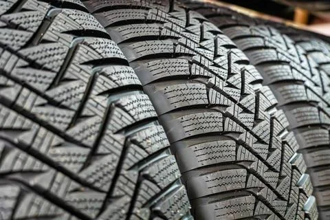 Close-Up of Winter Tires in a Stack Stock Photos