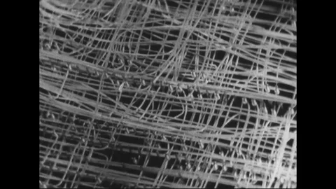 Close-up of wire complexity in AGC - 1965 Video stock 104333947