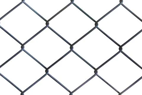 Close-Up of Wire Mesh Fence Pattern Against a White Background Stock Photos