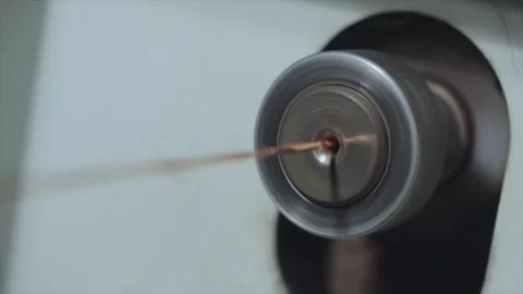 Close-up wire production, copper cable manufacturing process Stock-Footage 135988067