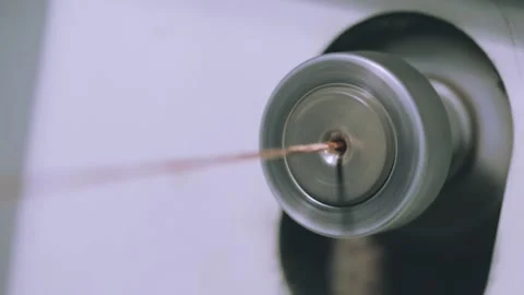 Close-up wire production, copper cable manufacturing process Stock Footage 152614581