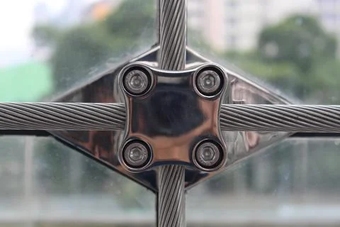 Close Up of Wire Railing Connector Stock Photos