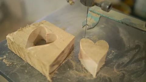 Close Up of a Wodden Heart Stock Footage 142727188