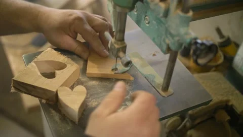 Close Up of a Wodden Heart Stock Footage 142727339