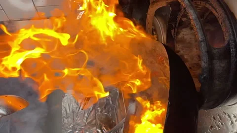 Close up of a wok in slow motion Stock Footage 231552123