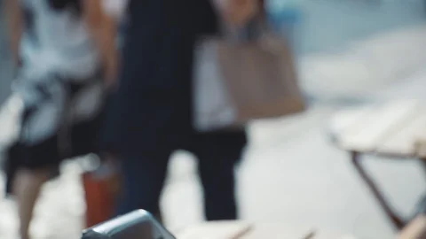Close-up of woman client using credit card entering pin code on bank pos Stock Footage 114775255