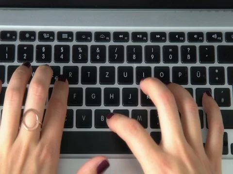 Close up of woman hand typing Video stock 69854853