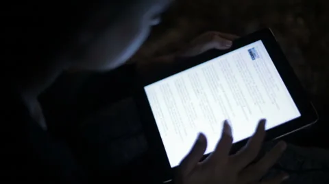 Close-up woman hands using ipad digital tablet computer touchscreen Stock Footage 44444709