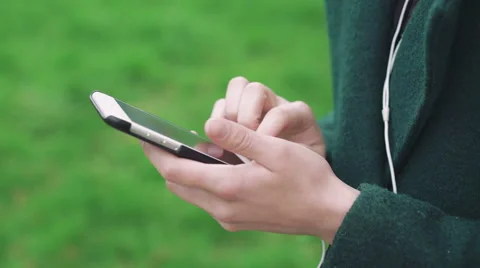 Close up of woman hands using phone with... | Stock Video | Pond5