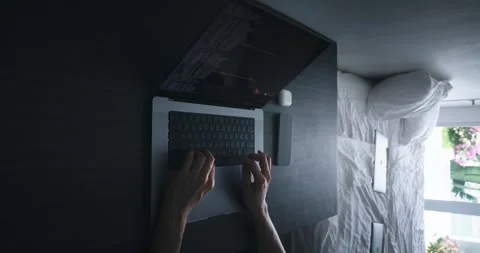 Close up woman IT hacker programmer typing programming code on computer keyboard Stock Footage 243354774