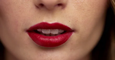 Close Up Of Woman Lips Stock Footage 137094609